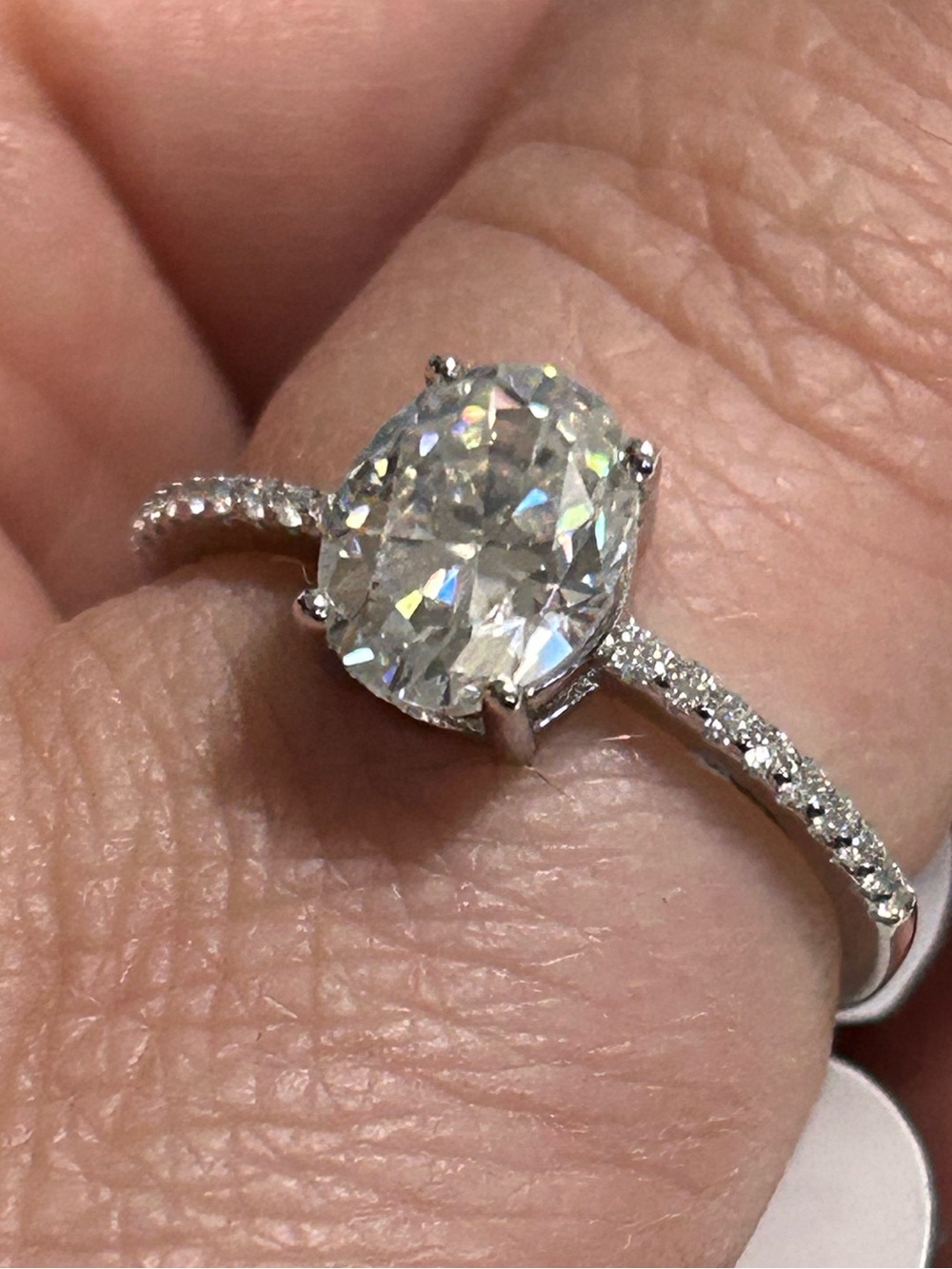 Classic Oval 2.15ct Moissanite Size 9 Ring in Sterling Silver - NWT